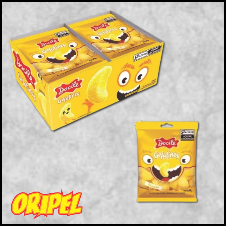BALA GELATINA MINI BANANA DOCILE 12X15G