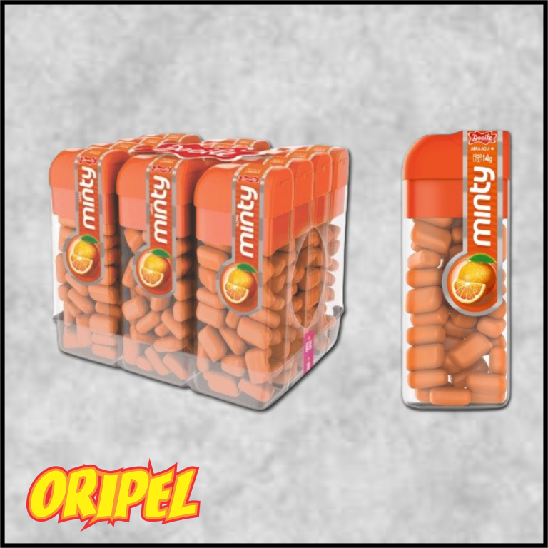 PASTILHA MINI MINTY LARANJA DOCILE 12X14G
