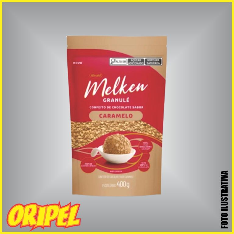 GRANULE CHOCOLATE SABOR CARAMELO MELKEN HARALD 400G
