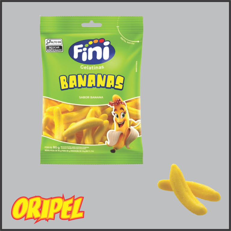 BALA GELATINA BANANAS 80G FINI