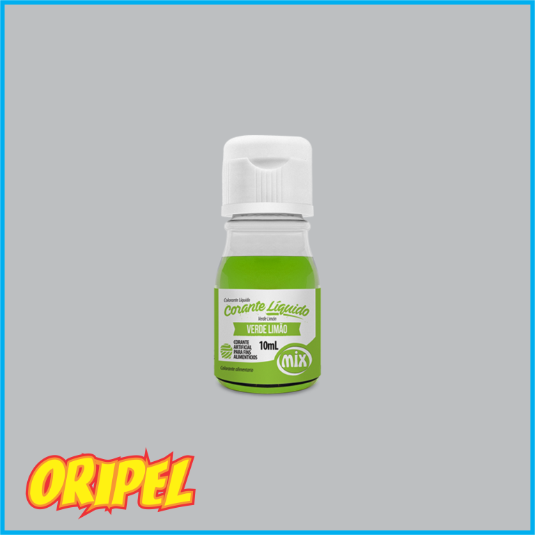 CORANTE ALIMENTICIO LIQUIDO VERDE LIMÃO MIX 10ML