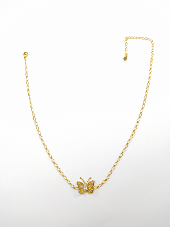 CHOKER BORBOLETA C/ NAVETE DE  ZIRCONIA