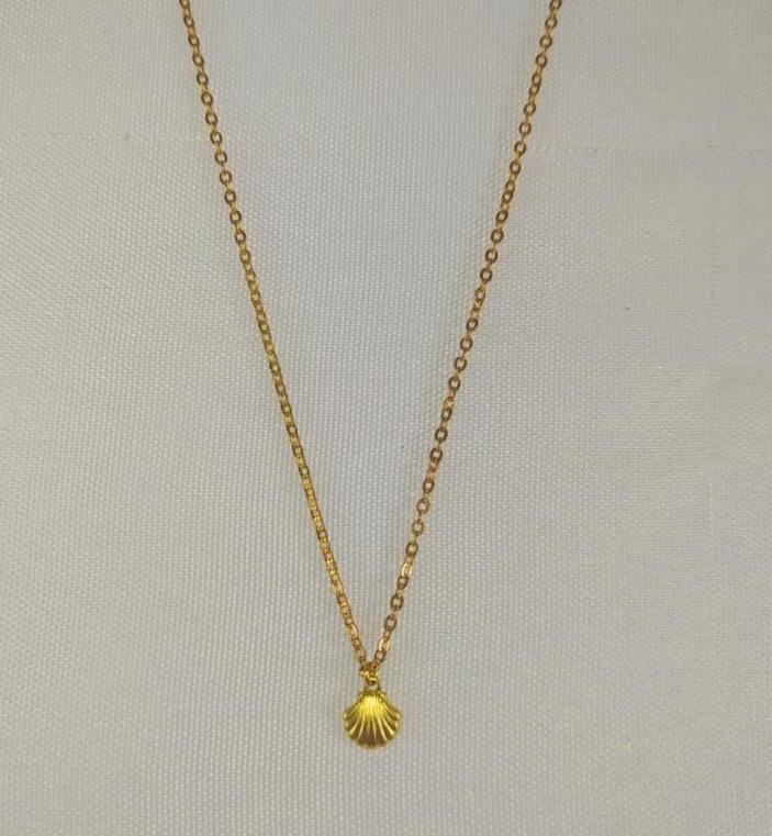 COLAR 40CM DE CONCHA DELICADA, NA CADIADO DIAMANTADA