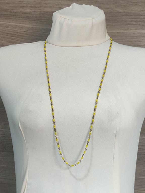COLAR LONGO CRISTAIS DE 3MM C/ CORR. CARTIE 05, COM 80CM