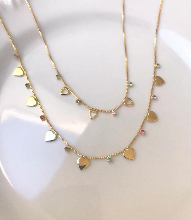 COLAR 3MM C/ MINE CORAÇÃO VAZADO