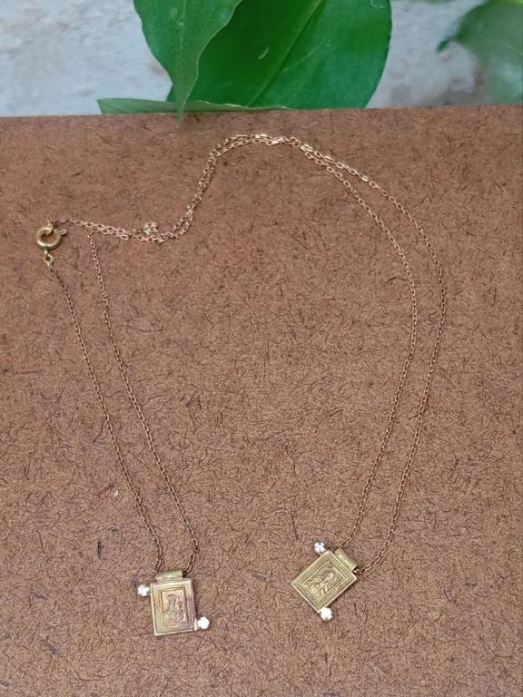 Escapulário Cravejado Nossa Senhora do Carmo e Sagrado Coração de Jesus