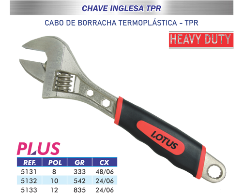 CHAVE INGLESA CABO EMB TPR 12"