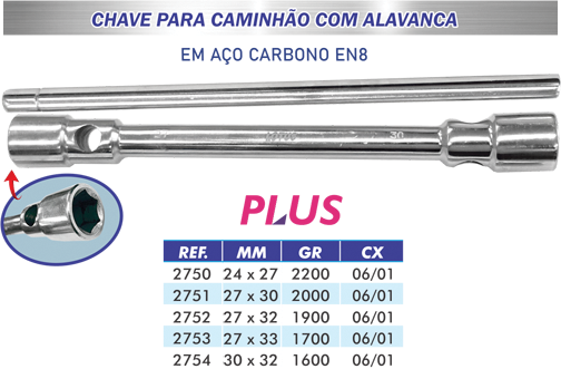CHAVE P/ CAMINHÃO C/ ALAVANCA 27X30MM