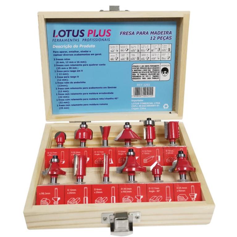 JOGO DE 12 FRESAS DE MADEIRA 6mm