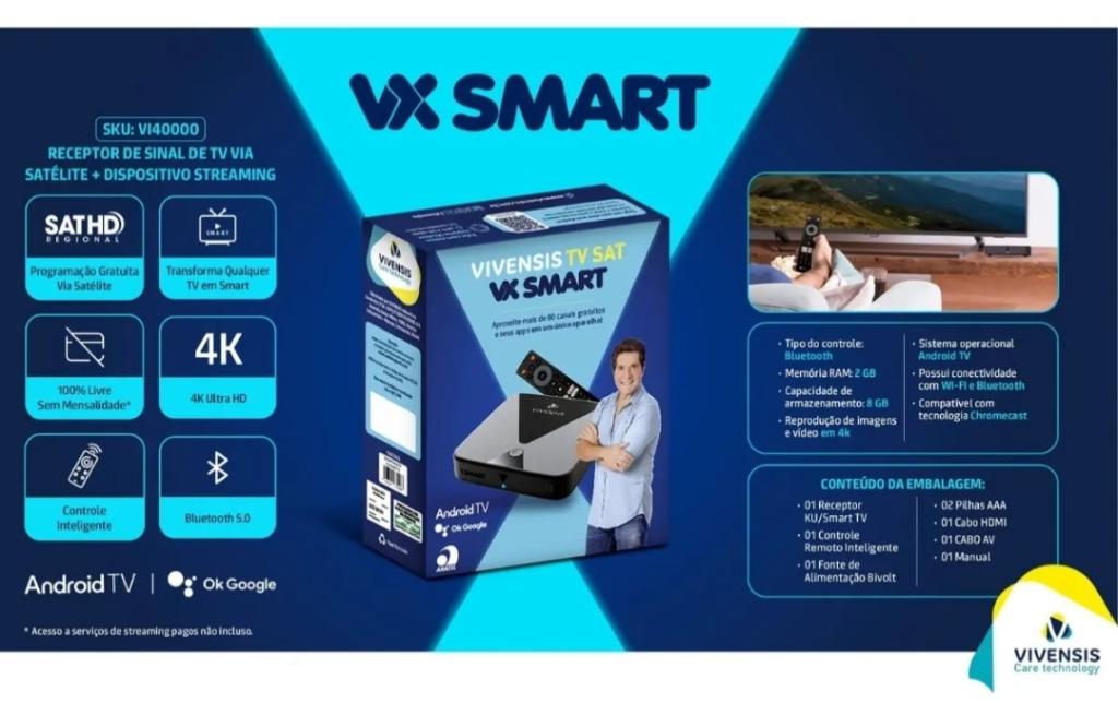 RECEPTOR DE TV VIVENSIS VX SMART SAT HD ANDROID TV