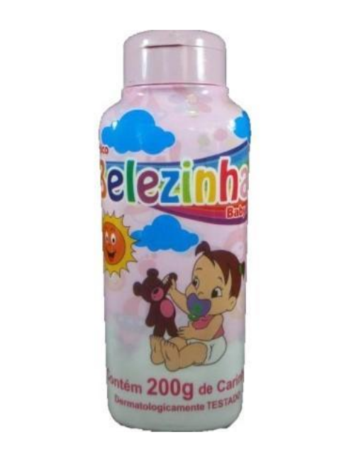 Talco Infantil Belezinha Rosa 200g