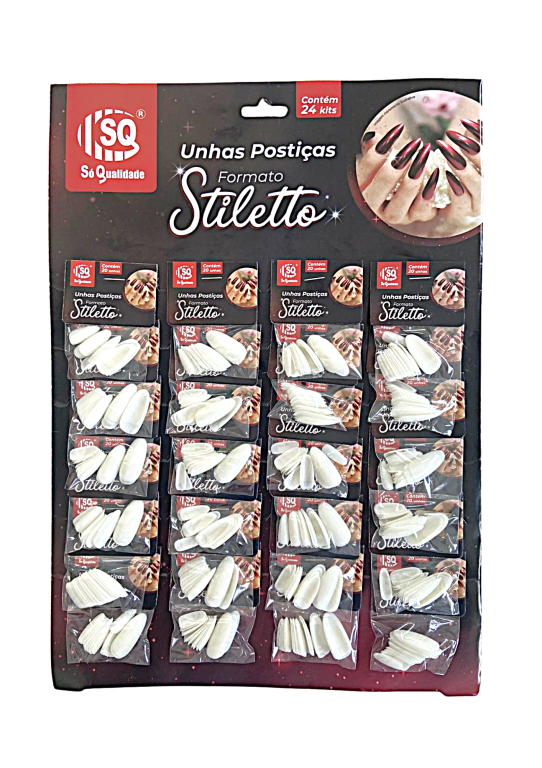 Unhas Postiças Stiletto cart. c/24 unid