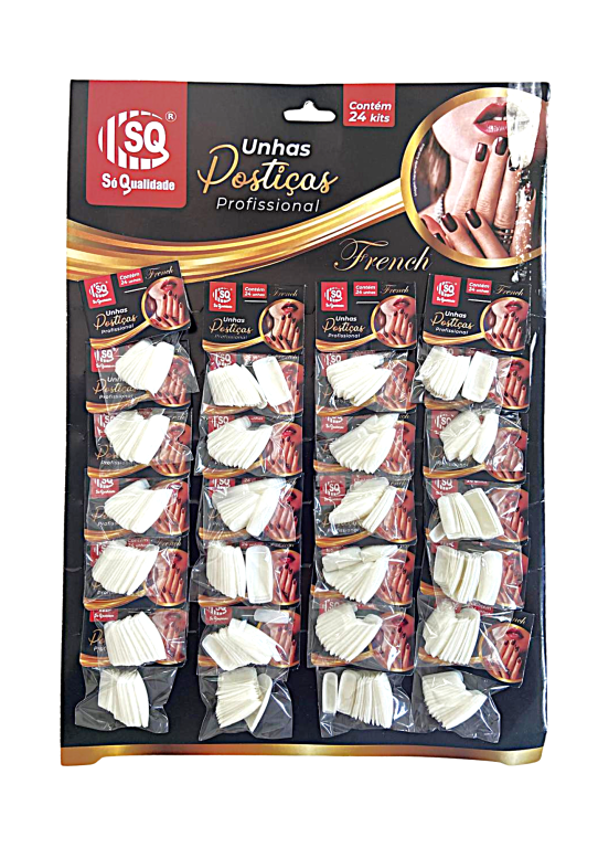 Unhas Postiças French cart. c/24 unid.