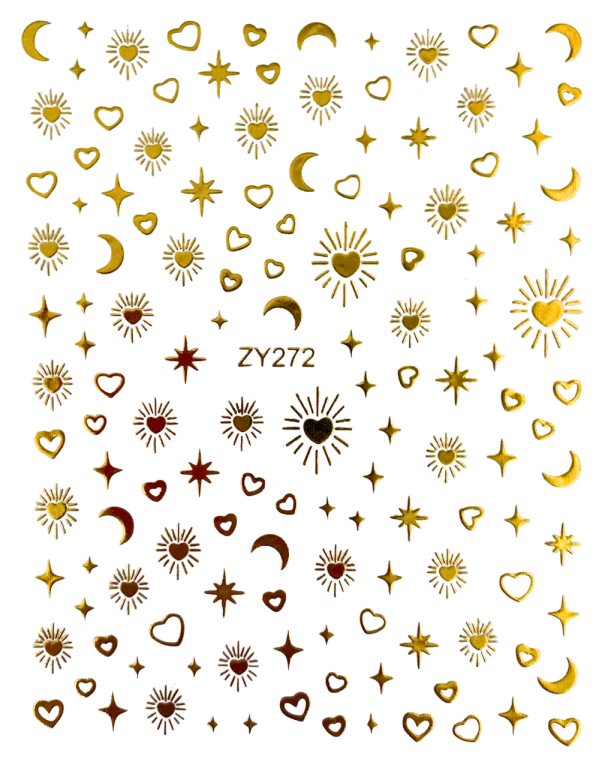 Adesivo Unhas Premium Dourado Cartela