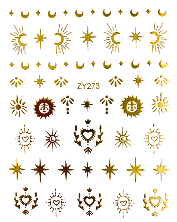 Adesivo Unhas Premium Dourado Cartela