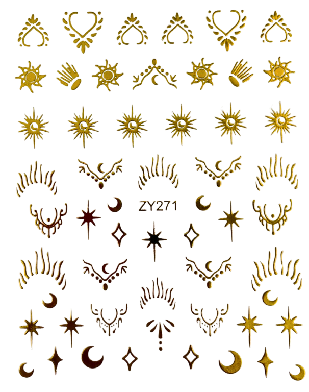 Adesivo Unhas Premium Dourado Cartela