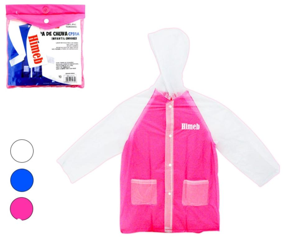 CAPA DE CHUVA INFANTIL PVC