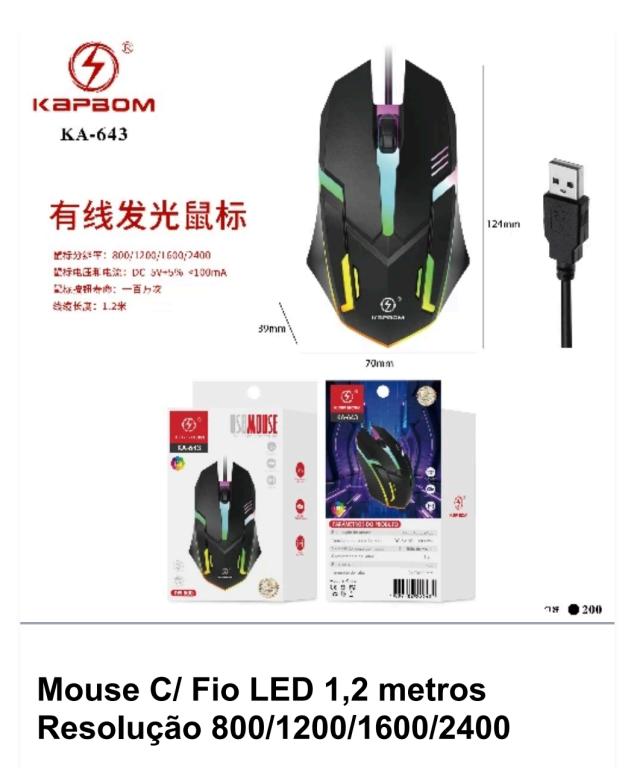 MOUSE GAMER C/FIO KA-643