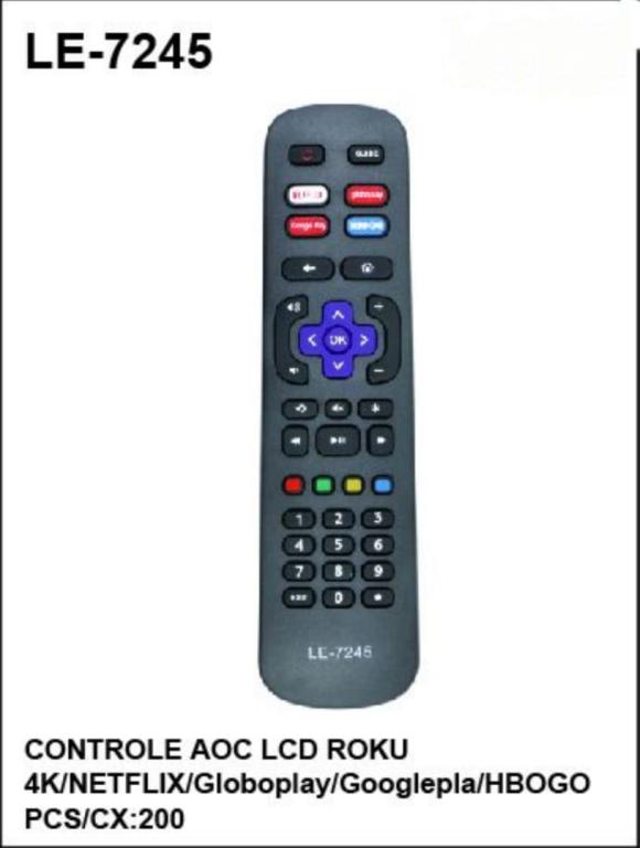CONTROLE REMOTO AOC ROKU LE-7245