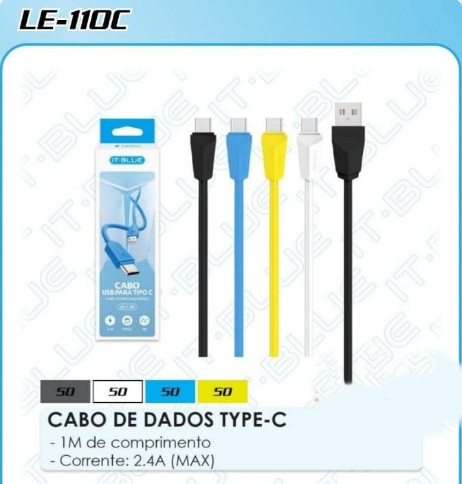 KIT C/ 10 CABOS USB TYPE-C 1MTS LE-110C