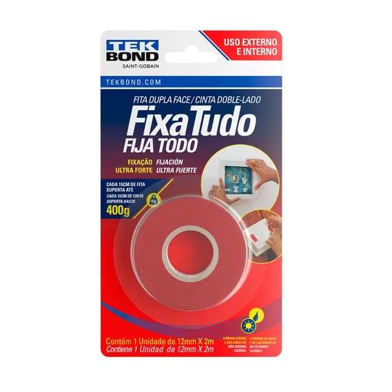 FITA DUPLA FACE EXTERIOR 12MMX2M C/ BLISTER