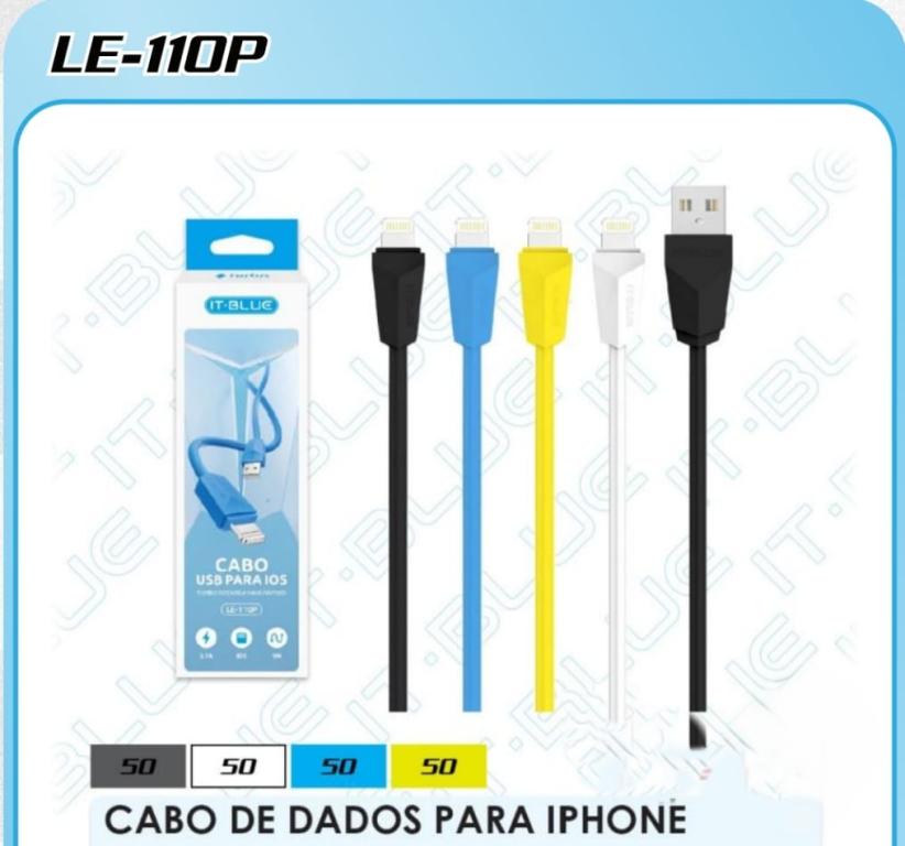 KIT C/ 10 CABOS USB IPHONE 1MTS LE-110P