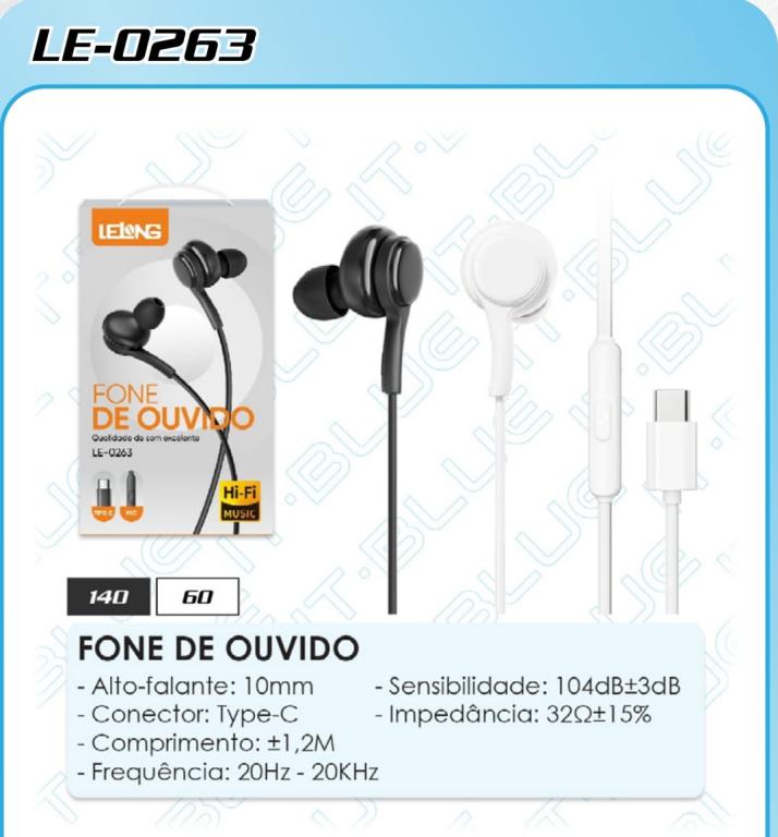 FONE DE OUVIDO TYPE-C LE-0263