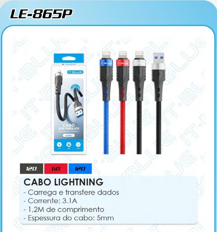 CABO USB PARA IPHONE 1,2M LE-865P