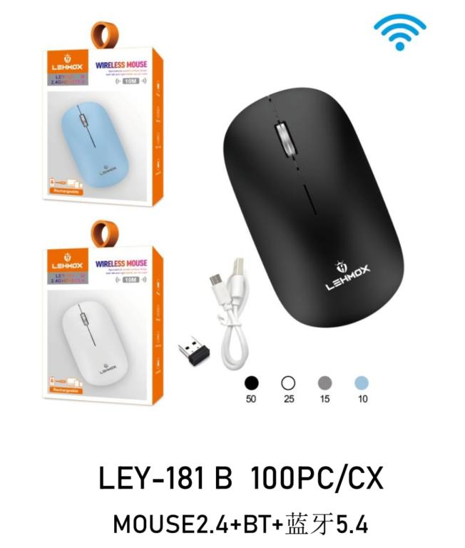 MOUSE WIRELESS + BLUETOOTH LEY-181