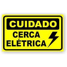 Placa Cuidado Cerca Eletrica PVC