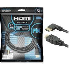 Cabo HDMI 05m. PIX Gold 90 graus 2.0 4k HDR 19p 018-3325