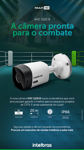 Câmera Bullet Vhc 1120b  Intelbras  Alta Resolução  Lente 2.8mm