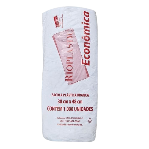 SACOLA BRANCA 38x48  RIOPLASTIC