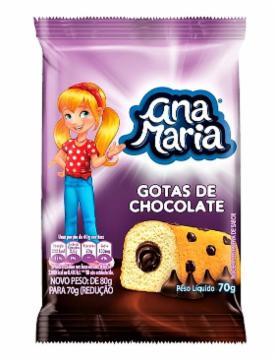Bolinho Ana Maria Gotas De Chocolate 70G