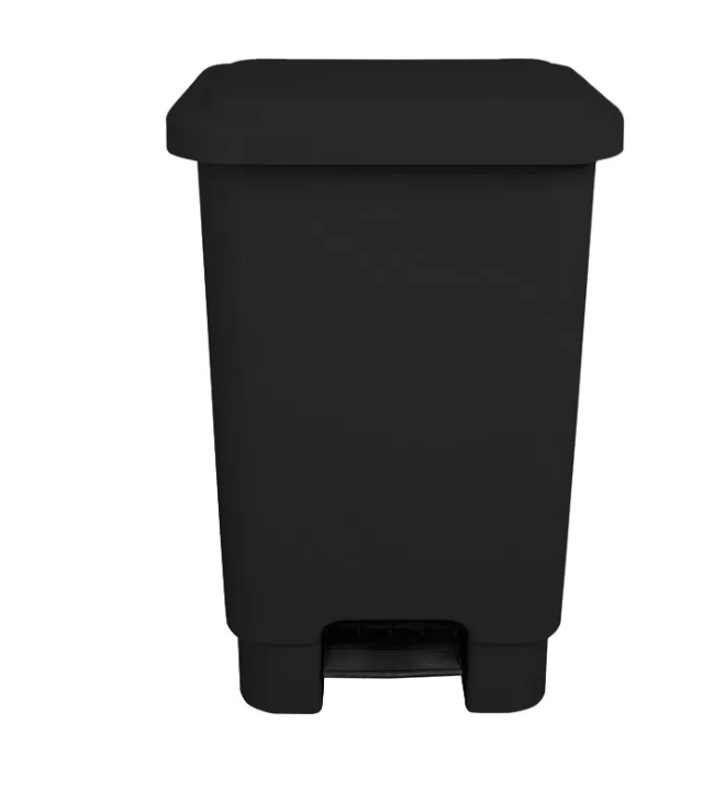 Lixeira C/Pedal Plastsu Preta 15L