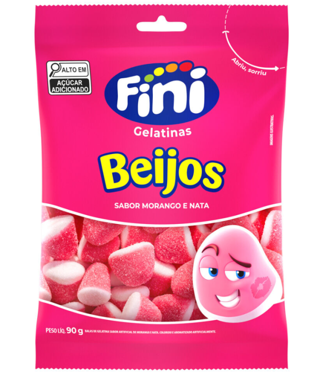 Fini Gelatinas Beijos de Morango 80g C/12