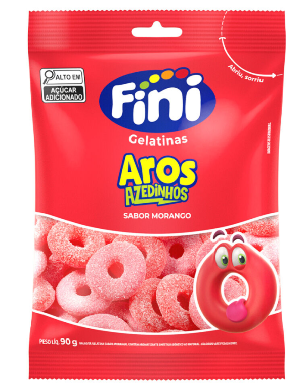 Fini Gelatinas Aros de Morango 80g C/12