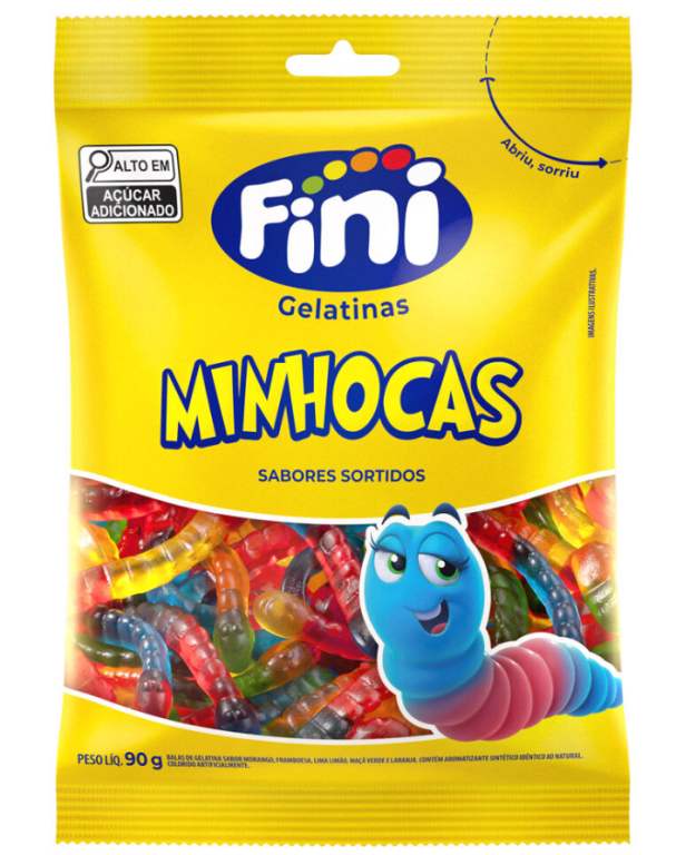 Fini Gelatinas Minhocas Brilhos 80g C/12