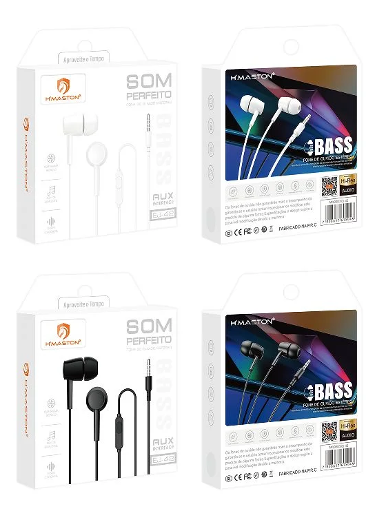 Fone de Ouvido Hmaston Bass Estereo C/1