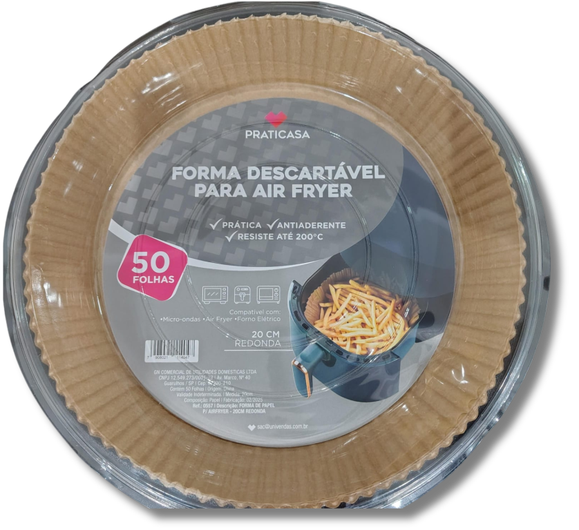 Forma Desc P/Air Fryer Redonda 20 Cm Praticasa C/50
