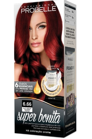 Tint Super Bonita 6.66 Louro Escuro Vermelho Intenso