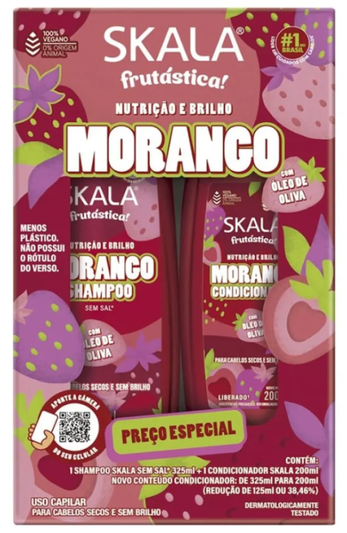 Kit Shampoo 325ml e Cond 200ml Skala Morango