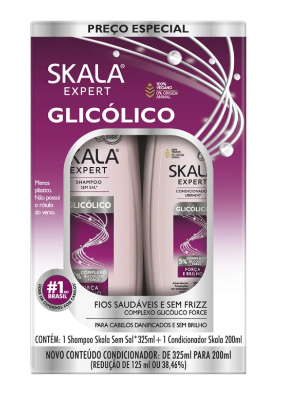 Kit Shampoo 325ml e Cond 200ml Skala Glicolico