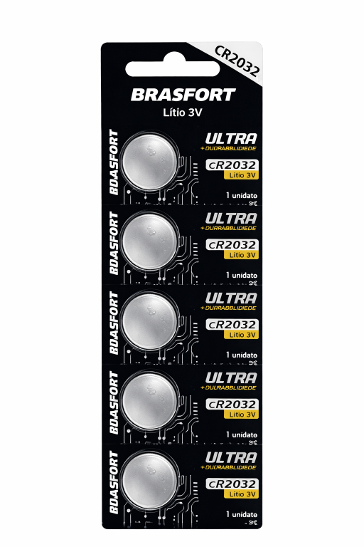 Bateria Brasfort Cr2032 Litio 3V C/5