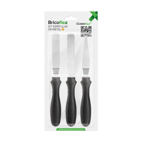 KIT ESPATULAS DE METAL 3 UNIDADES DIFERENTES