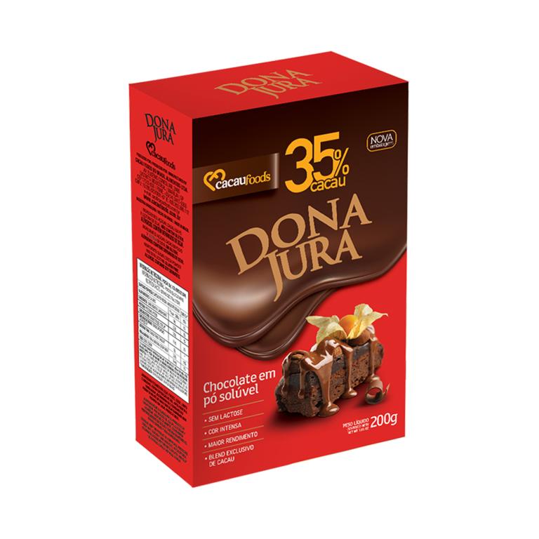 CHOC. PO 35% CACAU 200G SOLUVEL CX DONA JURA