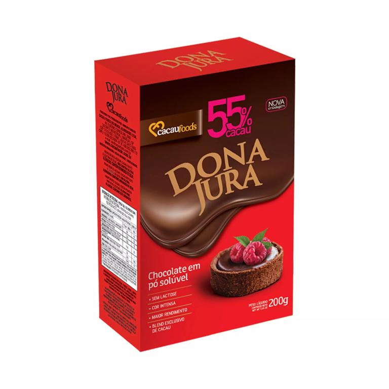 CHOC. PO 55% CACAU 200G SOLUVEL DONA JURA