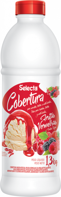 COBERTURA 1,300KG SABOR ARTIFICIAL FRUTAS VERMELHAS COLORIDA ARTIFICIALMENTE