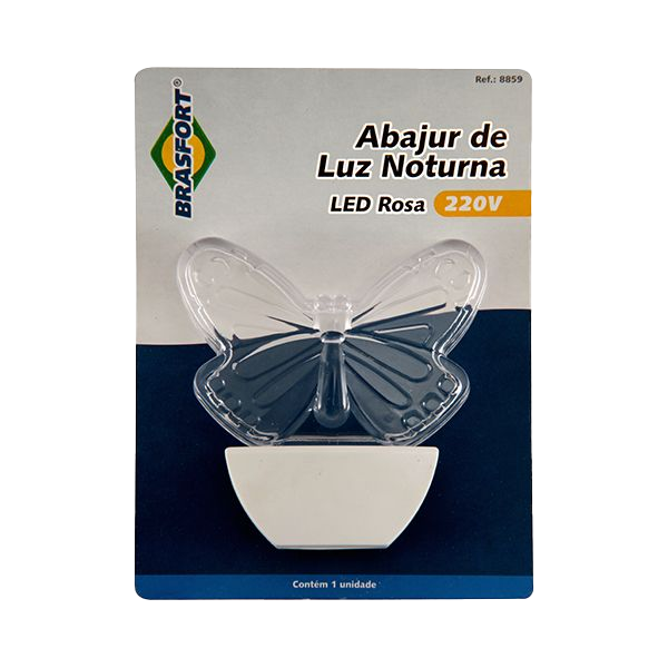 ABAJUR LUZ NOT. LED BORBOLETA 220V RS.