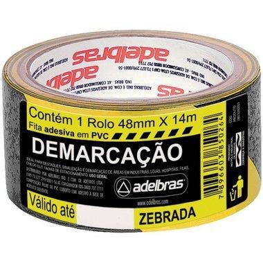 FITA PVC 48MMX14M AMARELA/PRETA DEM.SOLO